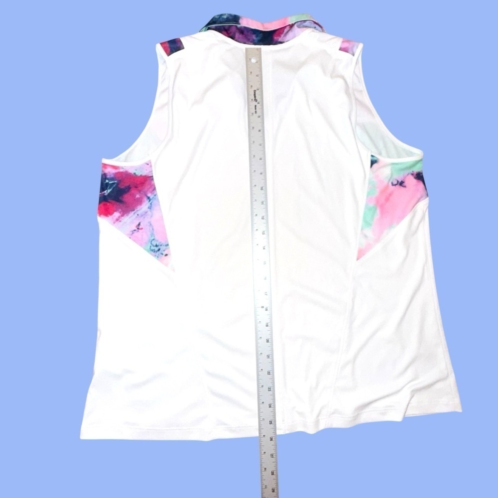 SLAZENGER Women’s Marble Pin Tuck Sleeveless Golf Polo - Multi Marble White XXL - Picture 12 of 13